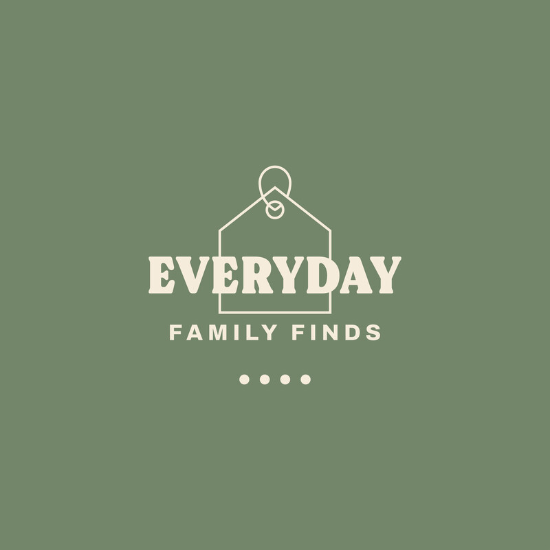 Everyday Family Finds — price tag logo with sage green background